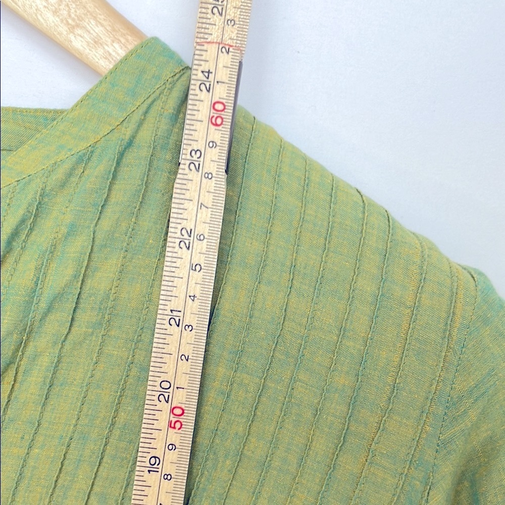 Elegant Olive V-Neck Blouse - Picture 9 of 10